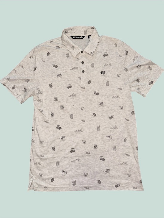 Travis Mathew Other - Travis Matthew Polo Shirt Mens Medium Gray Golf Casual All Over Print